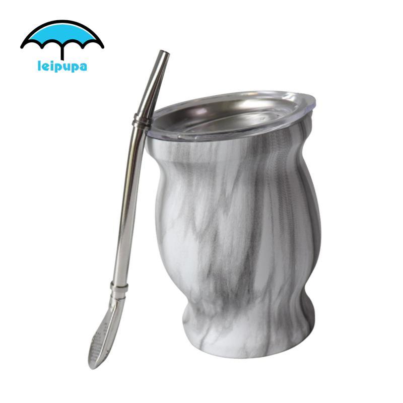 Yerba Mate Cup Đôi Tường Di Động Bằng Thép Không Gỉ Yerba Bầu Bộ Cốc Trà Chuyên Nghiệp Mate Bầu Cho 