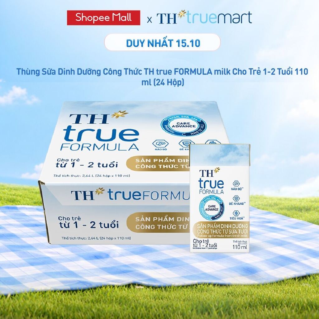 Thùng Sữa Dinh Dưỡng Công Thức TH true FORMULA milk Cho Trẻ 1-2 Tuổi 110ml (24 Hộp)