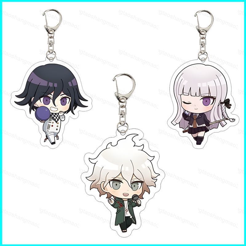 Danganronpa Acrylic Móc Khóa Junko Enoshima Naegi Makoto Mặt Dây Chuyền Túi Phụ Kiện Anime Ngoại Vi