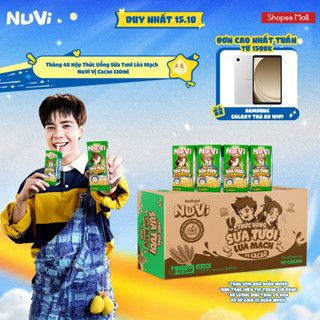 Thùng 48 Hộp Thức Uống Sữa Tươi Lúa Mạch NuVi Vị Cacao 110ml