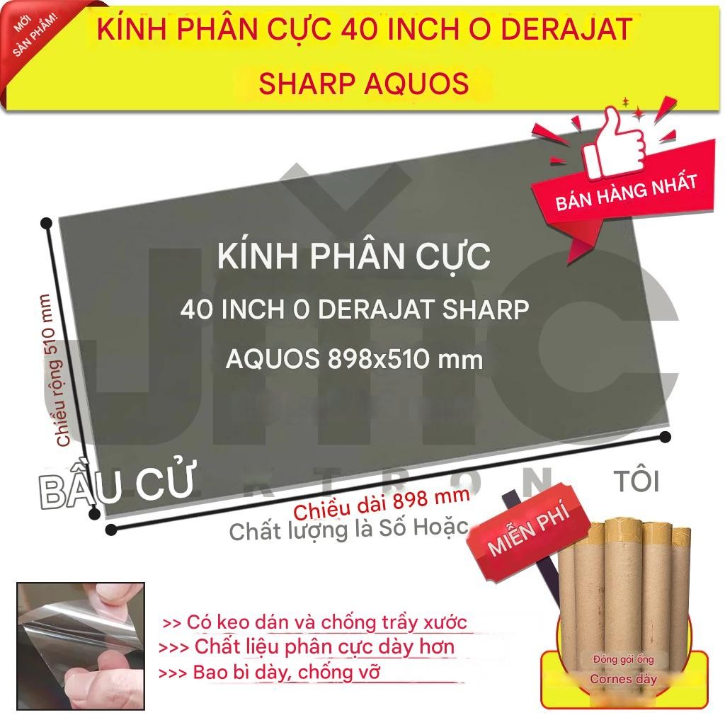 Phim Phân Cực TV LCD Sharp Aquos 40 Inch 0° – Polarizer Mặt Trước, Hiển Thị Chuẩn Màu, Sáng Đẹp Như 