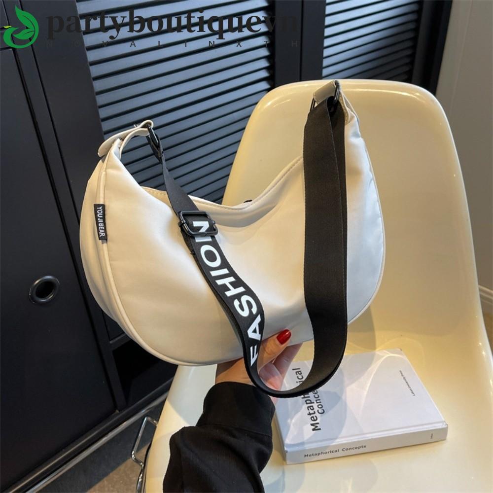 PHẦN Đeo chéo nửa mặt trăng, Ví đựng tiền xu Túi vải Nylon Gyoza, Túi đựng bánh bao màu trơn thời tr