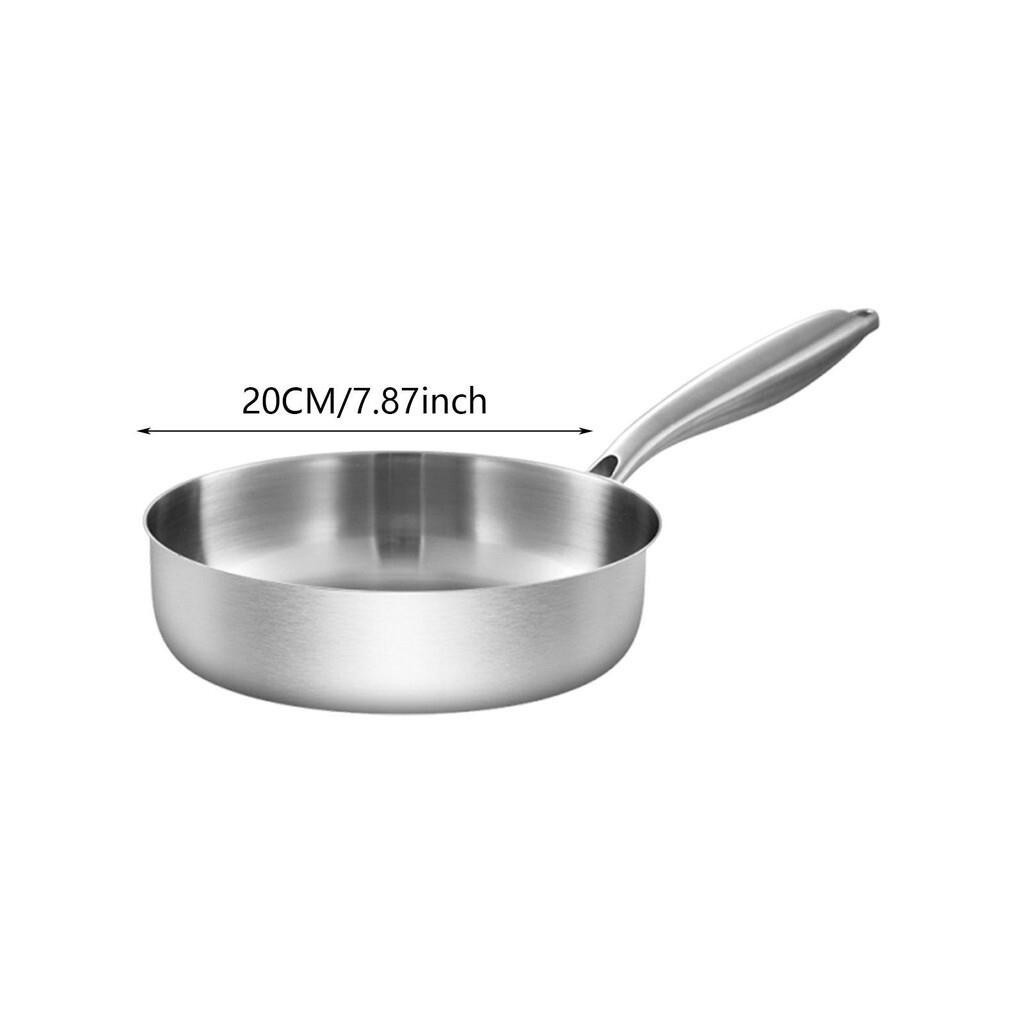 [svzfjuv] Frying Pan Steak Pan Stainless Steel Portable Handle Supply Gadget Versatile Cookware for 