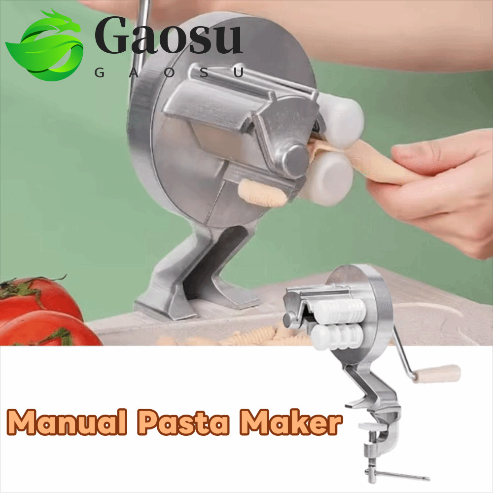 Máy làm mì ống bằng tay GAOSU, Máy làm Macaroni hợp kim nhôm quay tay, Máy ép tay tiện dụng chuyên nghiệp Máy ép bột Fettuccine tiết kiệm nhân công