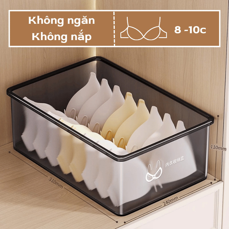 Hộp đựng đồ lót tất vớ trong suốt  chia ngăn TOAM có nắp đậy chống bụi sắp xếp gọn | BigBuy360 - bigbuy360.vn