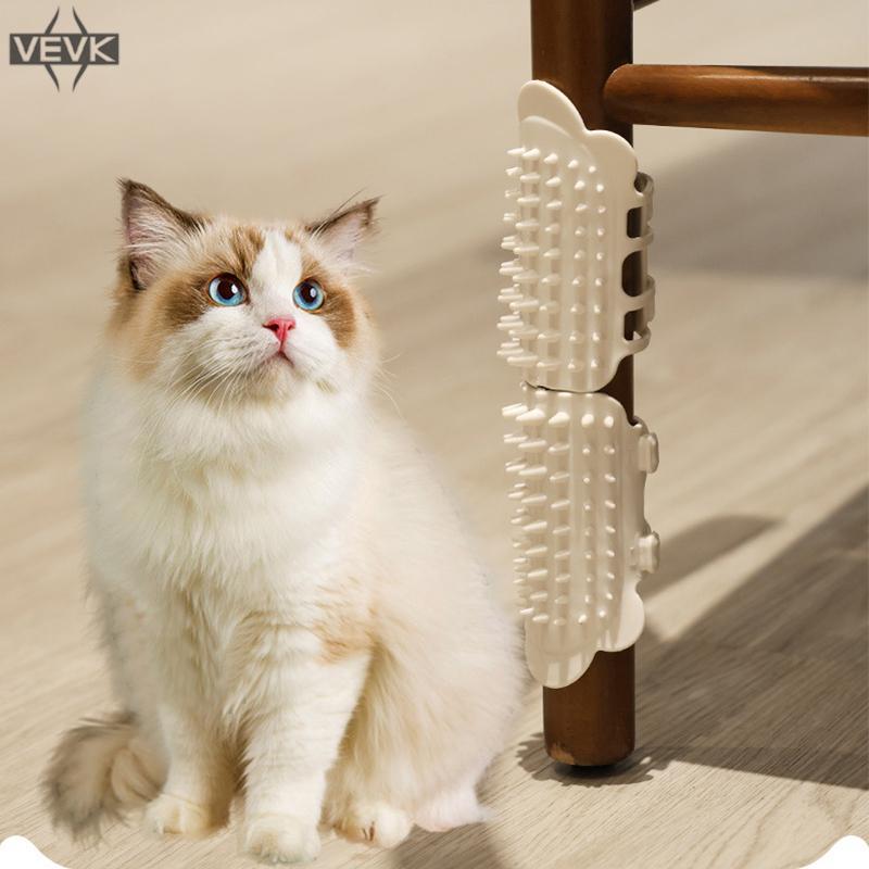 VEVK Pet Cat Face Scratchers Cleaning Massageb Pet Cat Brush Kitten Grooming Self Cleaning Corner Ta