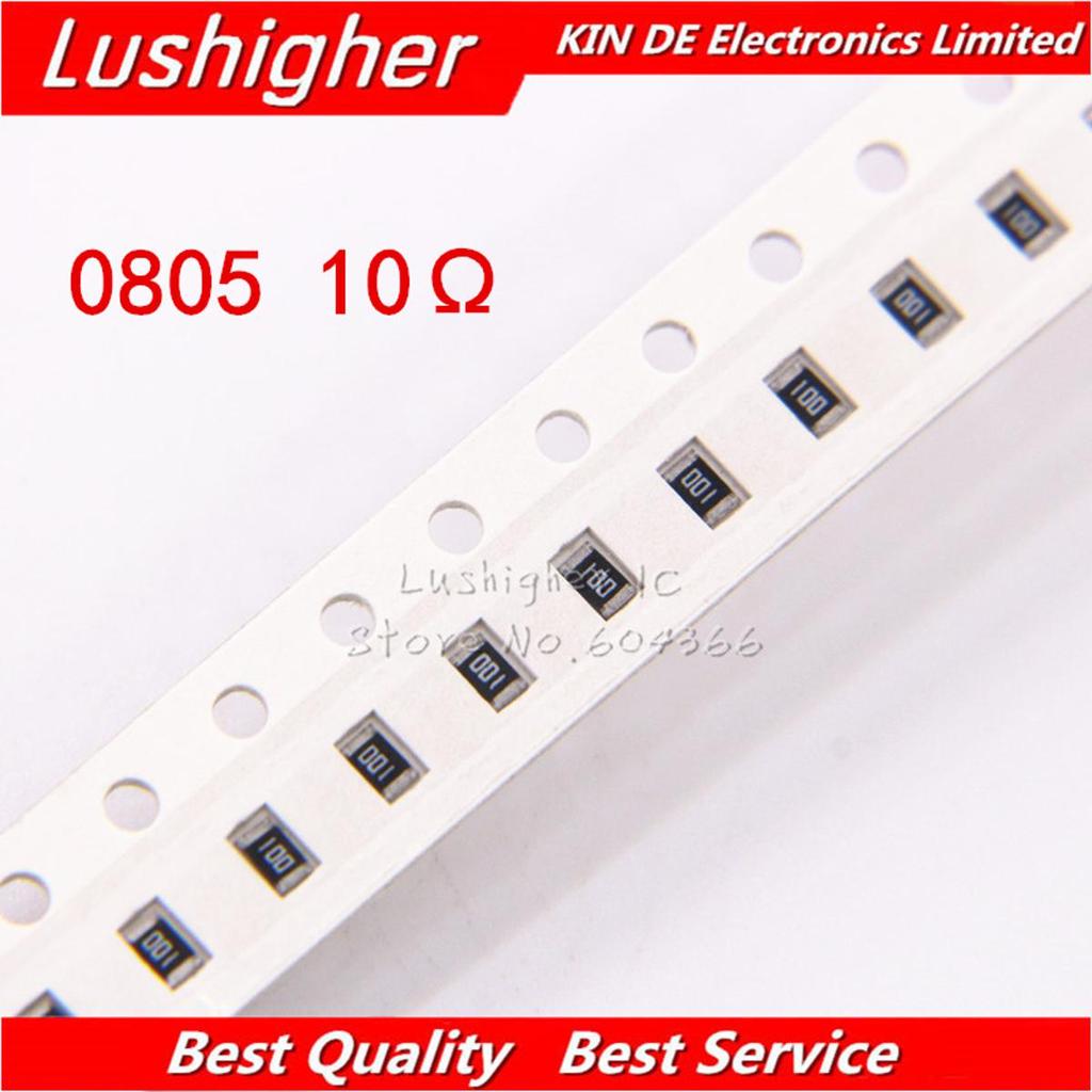 100 CÁI 0805 Điện trở SMD 5% 10 Ohm 100 10R0 10ohm