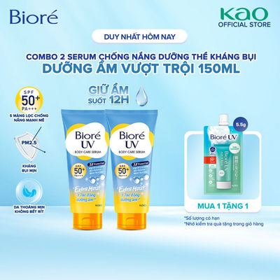 [Phiên Bản Cải Tiến] Combo 2 Serum Biore chống nắng dưỡng thể kháng bụi - Dưỡng Ẩm Vượt Trội 150ml