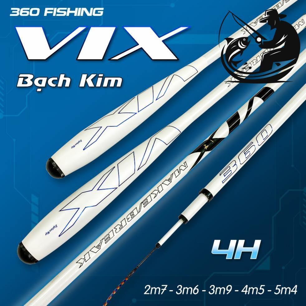 (Hàng loại 1 )  Cần Câu Tay VIX Bạch Kim 4H Cần Câu Đài Câu Đơn Carbon Cần Câu Cá Cao Cấp Tặng Kèm N