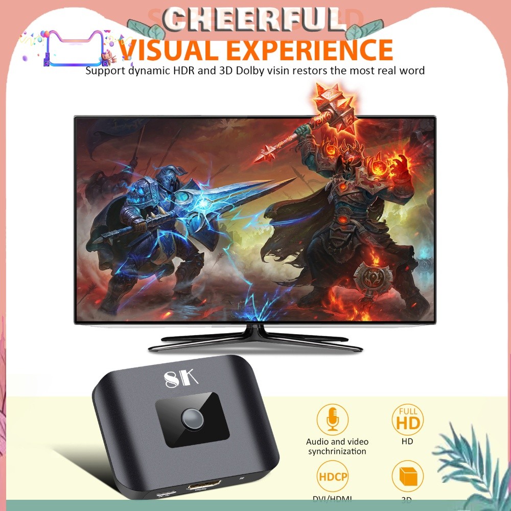 Hộp chọn tương thích HDMI 8K60HZ / 4K120HZ DP Switcher cho PS 5 / 4 Xbox Roku Firestick TV Máy tính