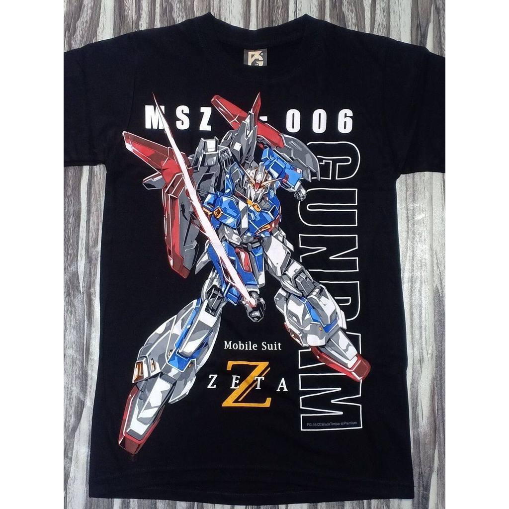 Pg55 Gundam Mobile Suit Zeta Msz-006 Anime Nhật Bản Mech Bộ Sưu Tập Cao Cấp Màu Đen Gỗ Áo Thun Jerse