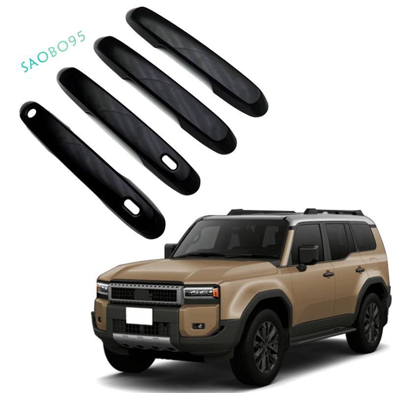 Cho 250 Prado LC250 2024 Xe Bên Cửa Tay Nắm Bao Viền Phụ Kiện Màu Đen