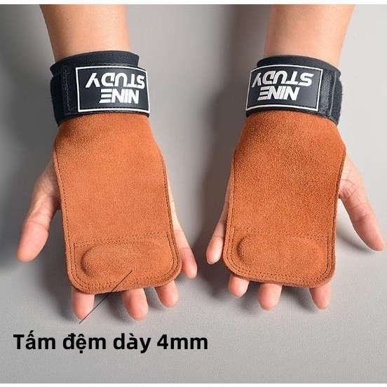 Dây Kéo Lưng-Lifting Grips Găng Tay Tập GYM Hở Mu Bàn Tay Lifting Grips NINE STUDY -