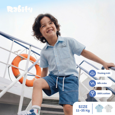   Áo sơ mi ngắn tay bé trai Rabity 902.058