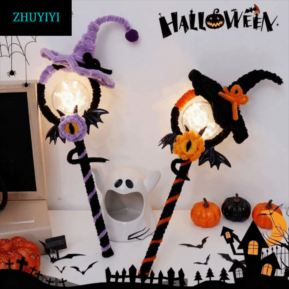 ZHUYIYI Halloween Magic Wand, Light Up DIY Kit Halloween DIY Fairy Stick, Creative Bendable Handmade