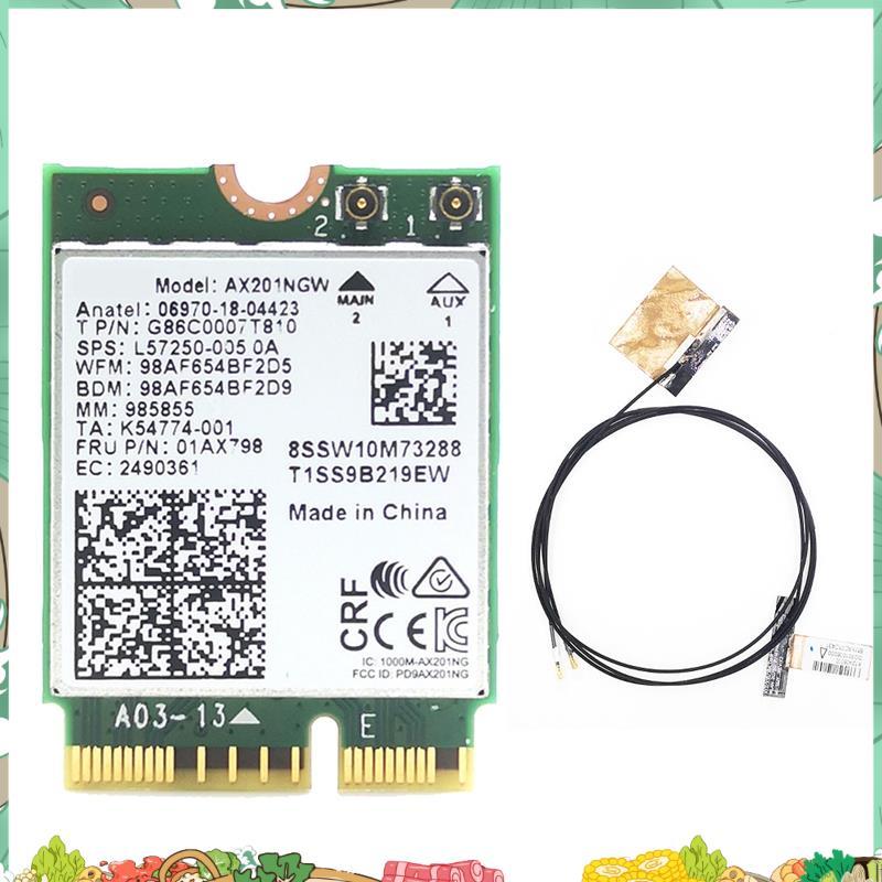 Thẻ WiFi AX201 AX201NGW với 2XAntenna M.2 CNVio2 2.4 Ghz / 5Ghz Ăng-ten thẻ WiFi Phụ kiện WiFi 6 300