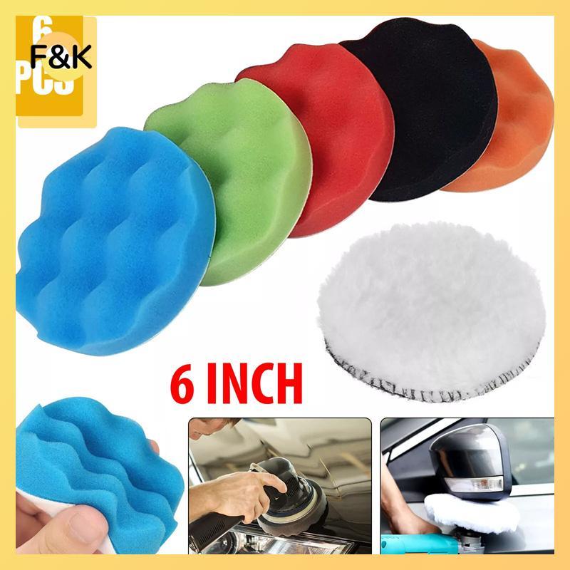 F & K 6 Pa 6 Inch pound Miếng đánh bóng đánh bóng Bộ miếng bọt biển cắt cho máy đánh bóng ô tô Sáp b