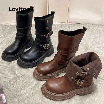 (Trendy6)Lovito Boho Boot Maillard Nữ Thời Trang LFA103176