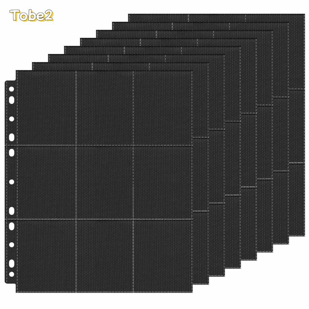 TOBE2 10 Cái Trang Chất kết dính thẻ giao dịch, Trang nạp lại Album thẻ hai mặt bên hông, 9 túi A4 Đ