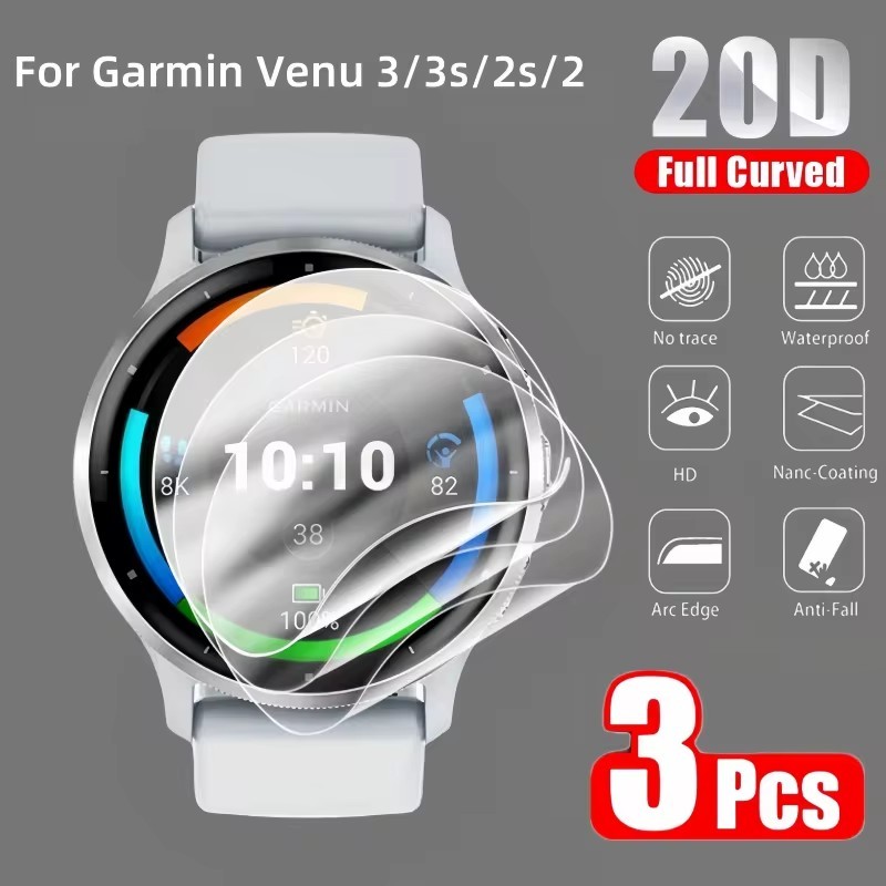 1-3 Chiếc Chống Trầy Xước Trong Suốt Mềm Phim Hydrogel Full Cover Cho Garmin Venu X1 SQ 2 4 3S 3 2S 