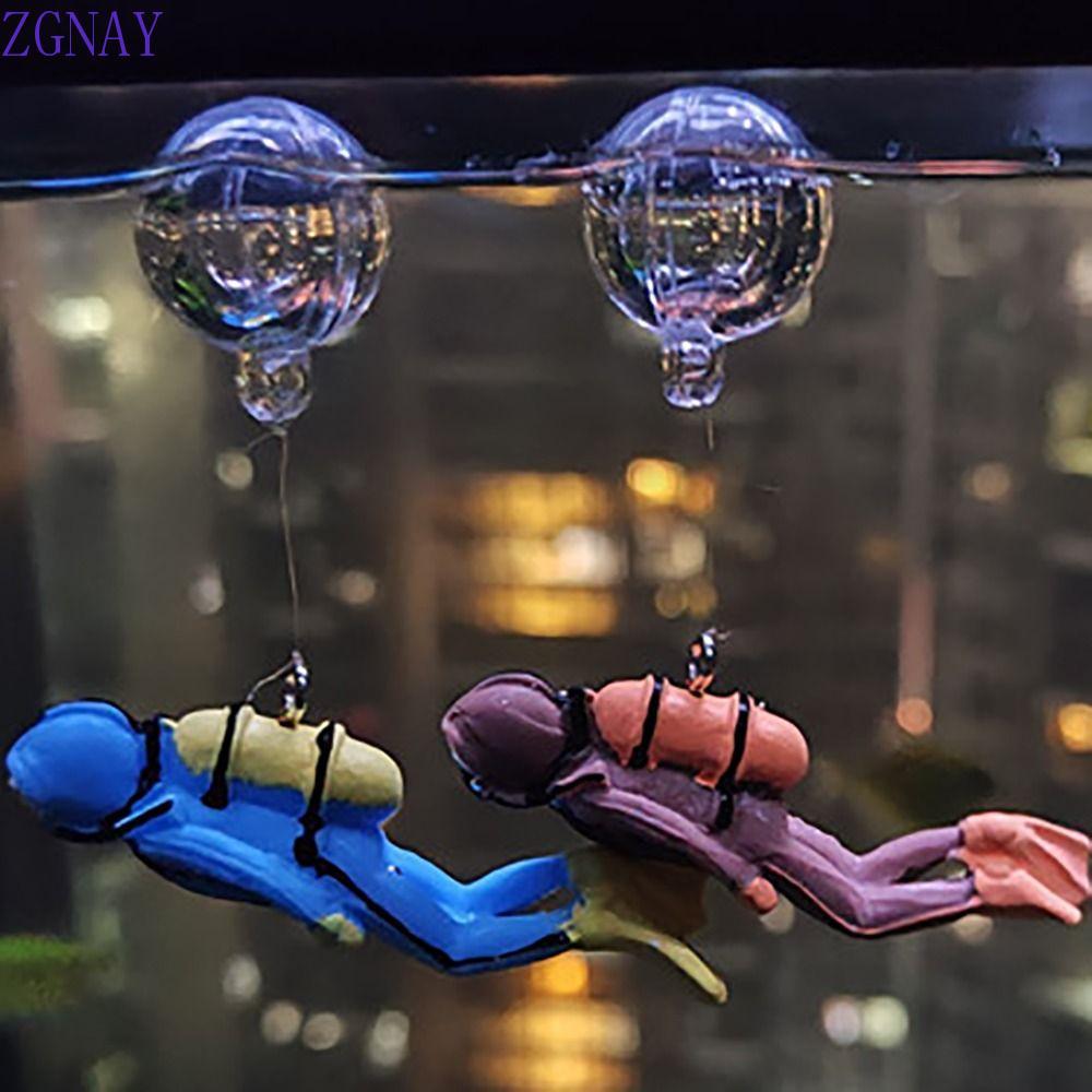 ZGNAY Nhựa Nổi Diver, Bóng Nổi Nhỏ Chất Liệu Nhựa Trang Trí Bể Cá, Cảnh Quan Cá Tính Dây Câu Mô Phỏn