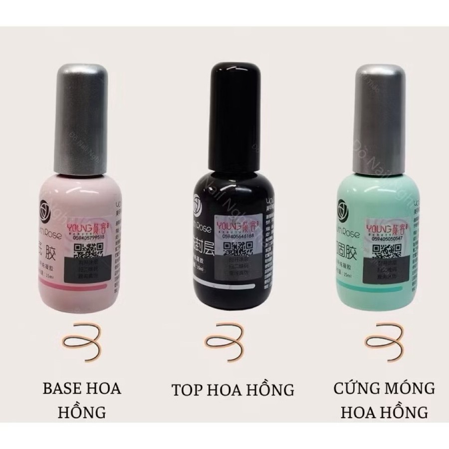 15ml Gel Base Top Cứng Móng Hoa Hồng Chất Lượng Cao