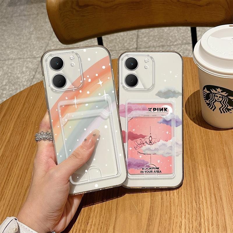 Hộp đựng thẻ cho OPPO A5X A6X A6 A6 Pro 4G Rainbow Clear Case