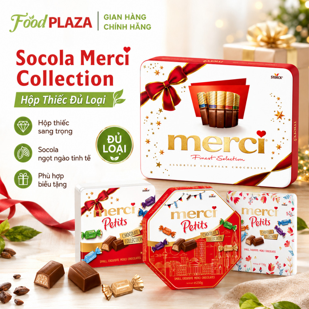 Kẹo Socola Merci Collection Gift Box - Socola Đủ Loại Ngọt Ngào Sang Trọng