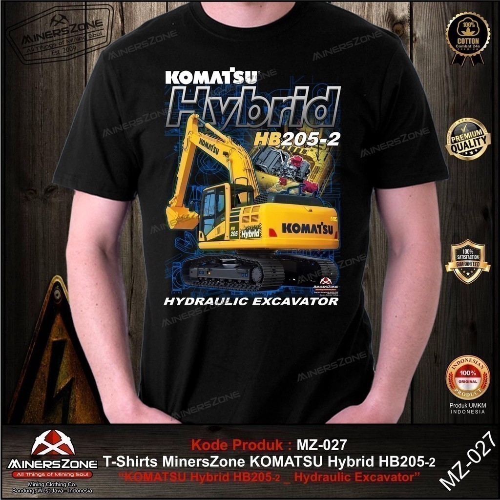 Áo thun thời trang 2026 Minerszone Komatsu Hybrid Hb 205-2 / komatsu / áo thun Komatsu / komatsu Áo 