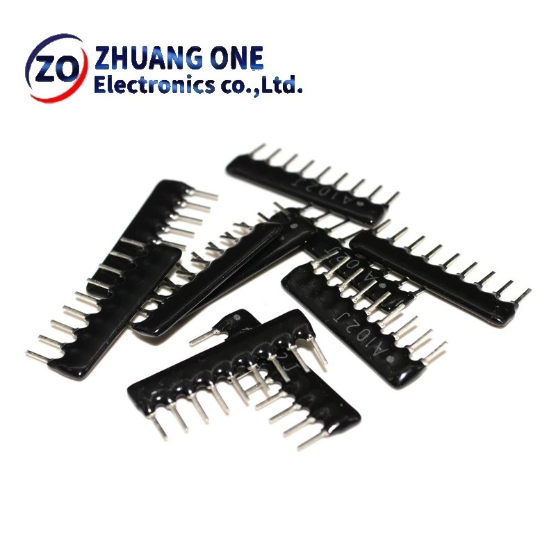 10 CÁI Mảng mạng điện trở 9Pin A103J A102J A472J 4.7K 1K 10K 2K 3K 6.8K 3.3K 2.2K 2.54MM Pin SIP-9 c