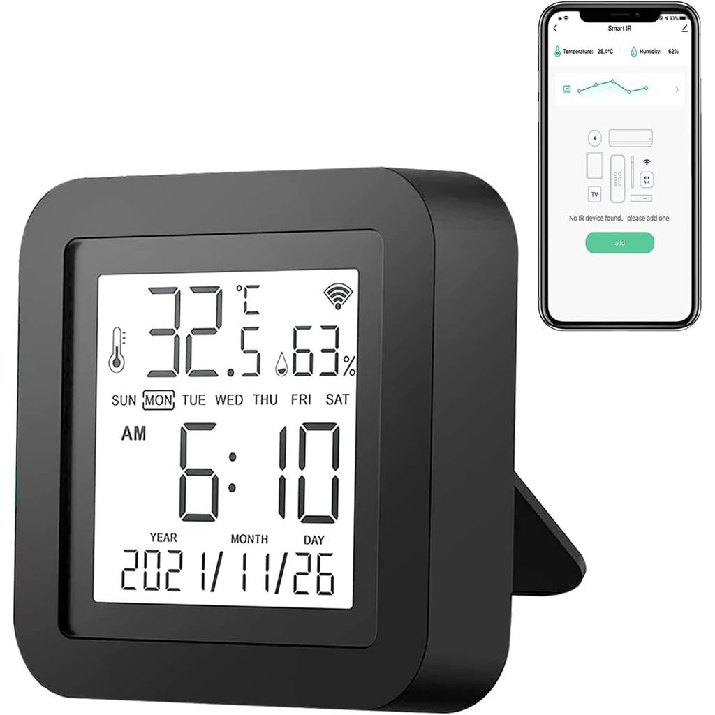EMylo USB Smart WiFi IR Điều khiển từ xa, Blaster IR đa năng với cảm biến độ ẩm nhiệt độ, Nhiệt kế đ