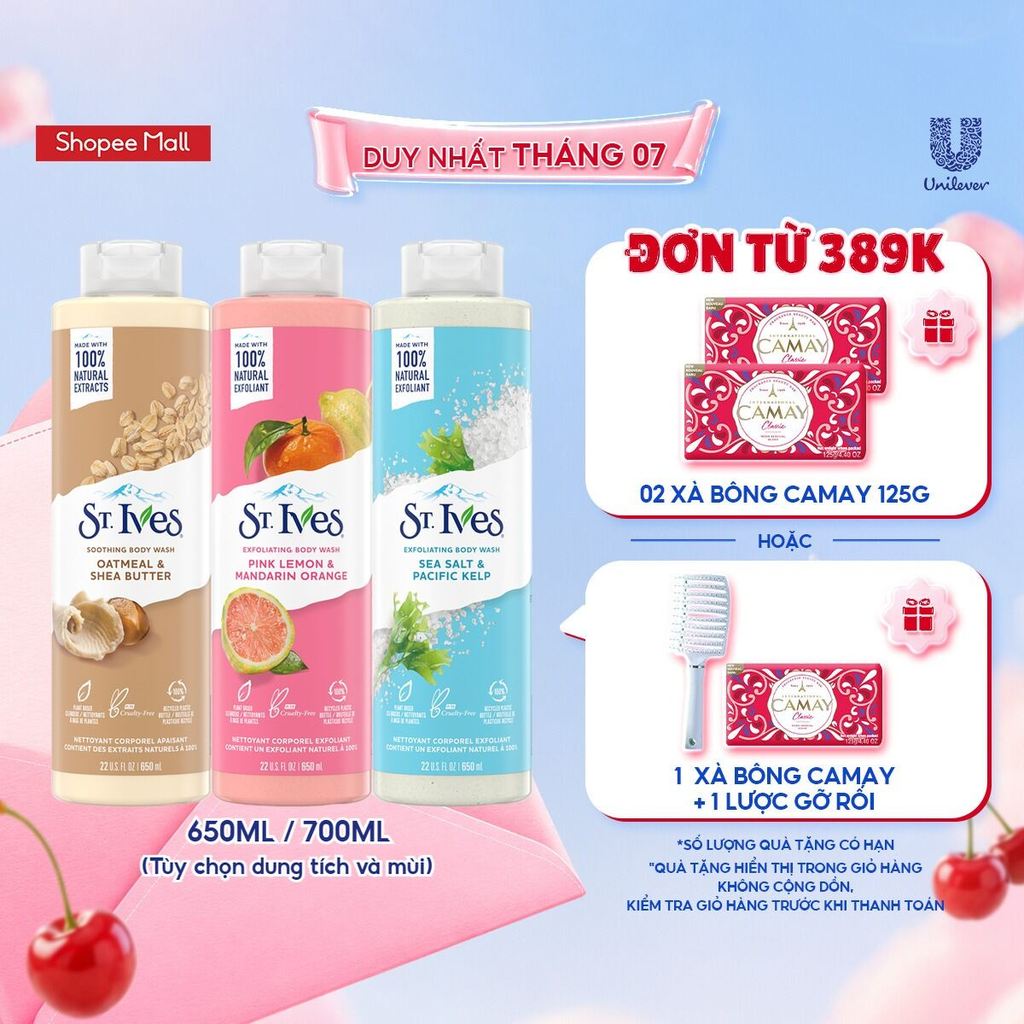 Sữa tắm ST.IVES Dưỡng Da Body 650ml hoặc 700ml (Tùy chọn mùi)