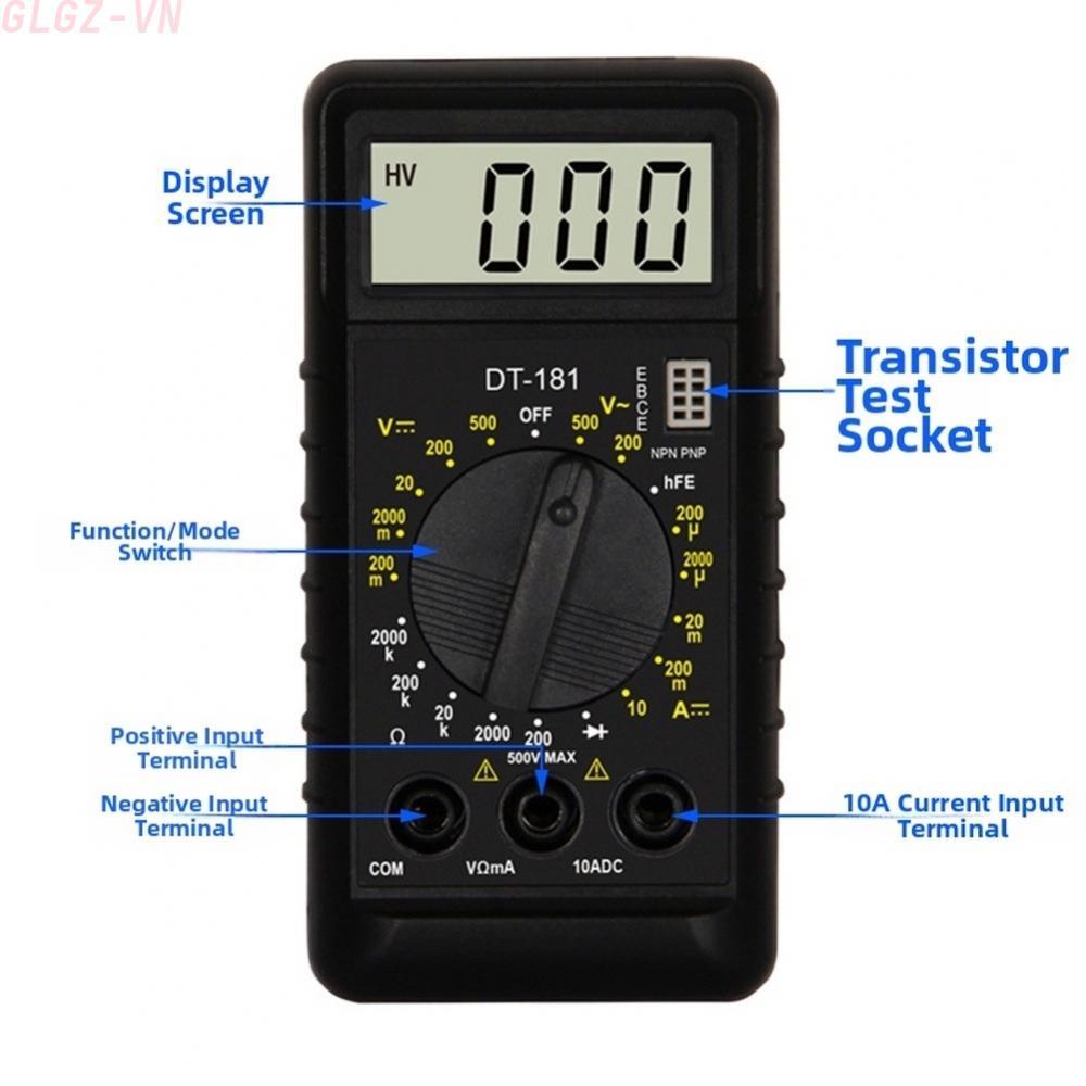 Digital Multimeter Ultra-thin Design Lcd Display Manual Range Diode Test