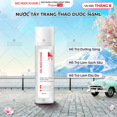 Nước Tẩy Trang Thảo Dược Thiên Nhiên Sắc Ngọc Khang 145ml giúp làm sạch sâu bụi bẫn bã nhờn & ngừa mụn HDT