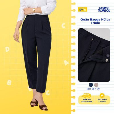 Quần Baggy Nữ Ly Trước Công Sở Cao Cấp, Dáng Suông Hiện Đại TRA WCTR26A011