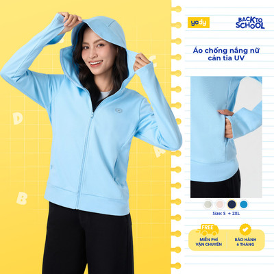 Áo chống nắng nữ YODY chất da cá Chống tia UV UPF50+, cản tia cực tím, bảo vệ da WCSJ26A007