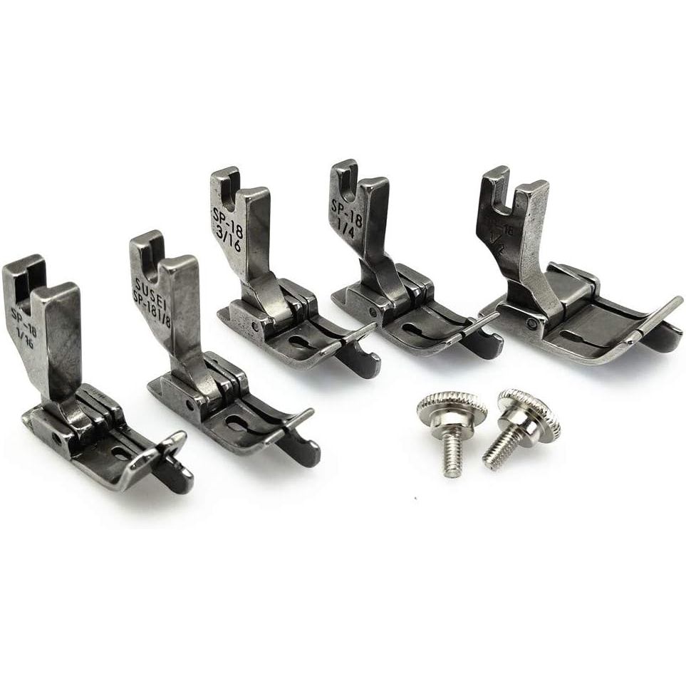 YEQIN 5 Kích thước / bộ Máy may công nghiệp Chân ép bản lề có hướng dẫn phù hợp #SP-18 1 / 16 "+ 1 /