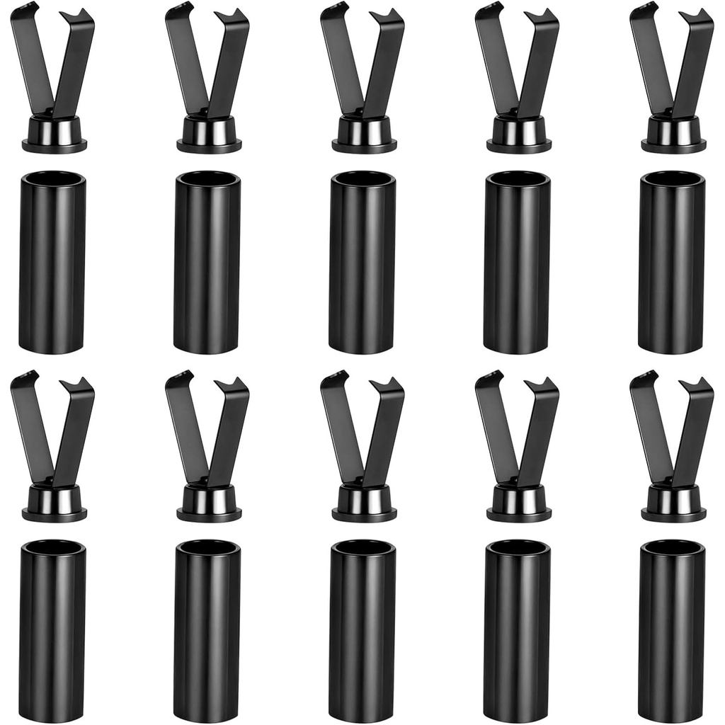 10 Bộ Đầu Dây Giày, Hợp Kim Aglets Cho Dây Giày Đen Aglet Ren Đầu Dây Áo Đầu Hình Trụ Thay Thế Cho G