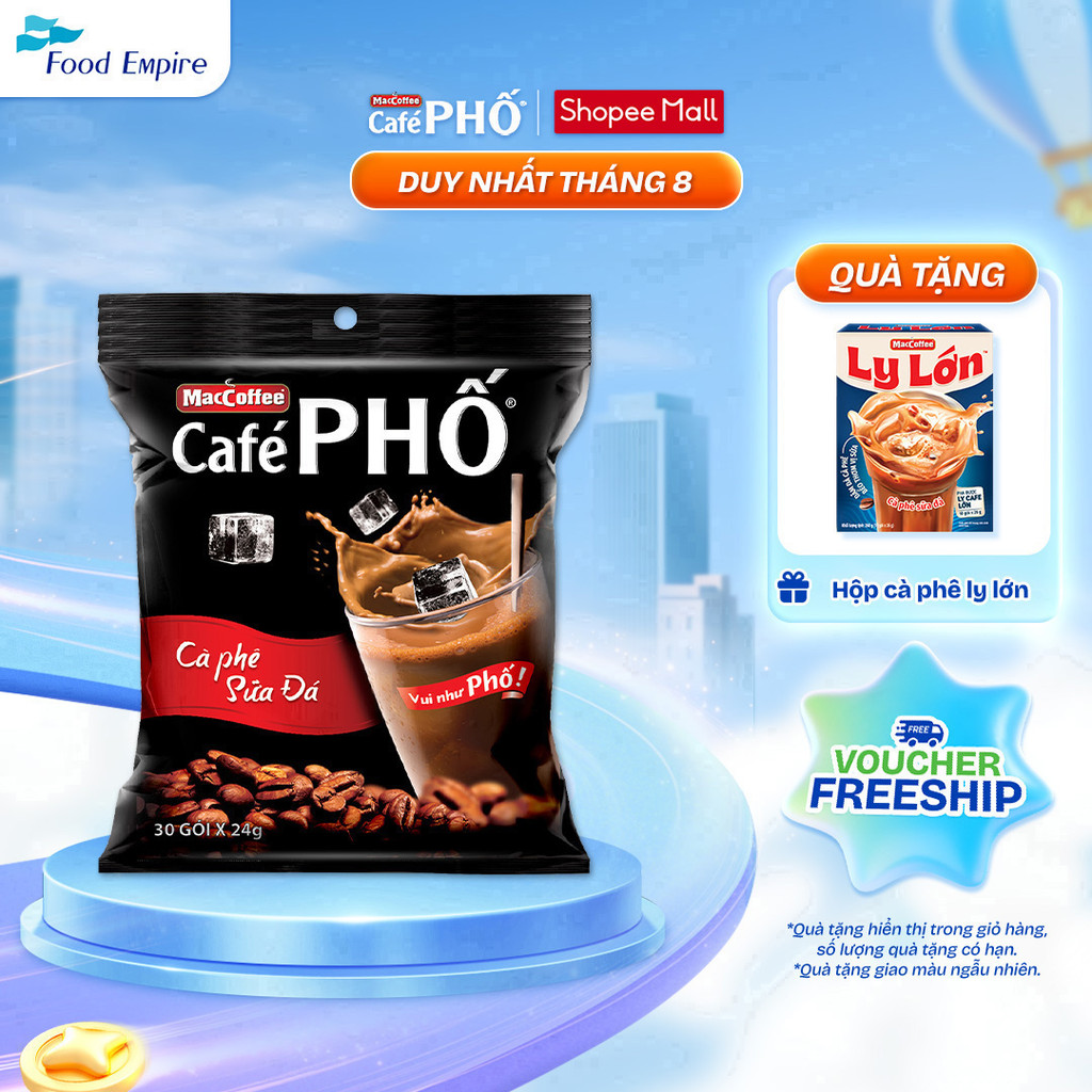 Túi Cà phê Phố Sữa Đá - MacCoffee (bịch 30 gói x 24g - date 2027)