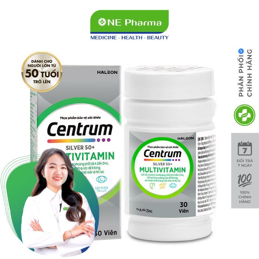 Viên Uống Centrum Silver 50+ Bổ Sung 23 Loại Vitamin, Khoáng Chất Cho Người Từ 50 Tuổi - 30 Viên