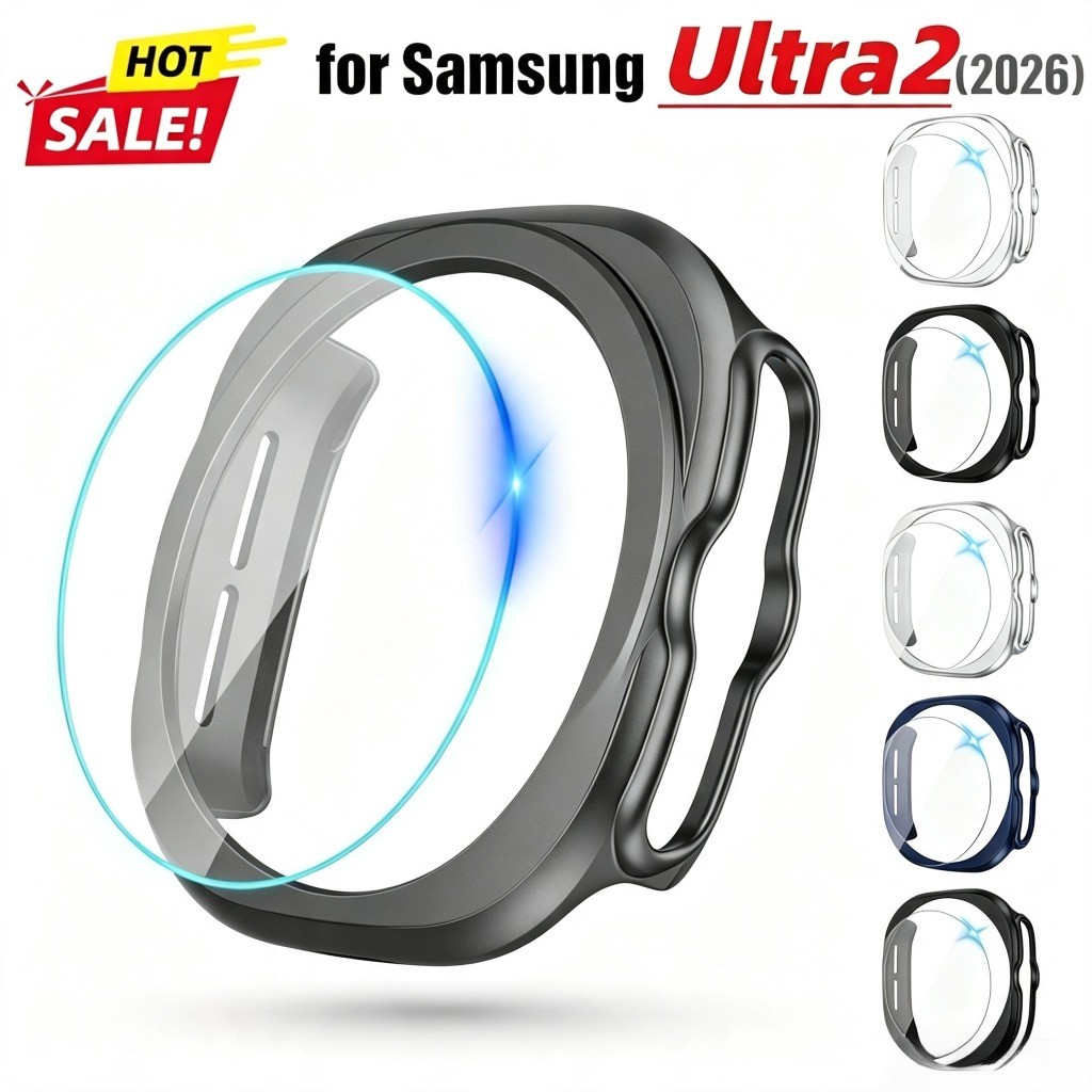 Kính + Ốp Lưng Cho Samsung Galaxy Watch Ultra2 47mm 2026 Ốp Lưng PC Cứng Cho Galaxy Watch Ultra2 Cov