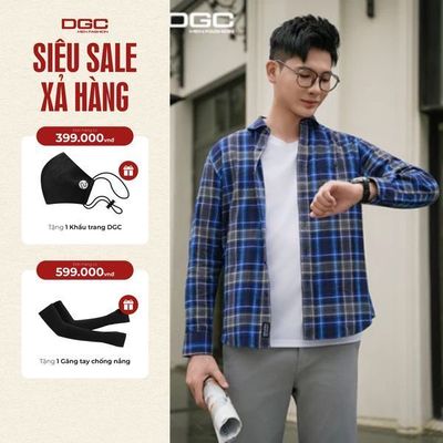 Áo sơ mi nam dài tay DGC Dáng suông Regular, Phong cách trẻ trung năng độn - WASDBE144M