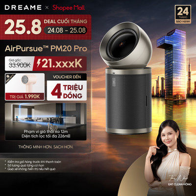 Dreame PM20 Pro Máy lọc không khí & formaldehyde | Bộ lọc HEPA H14 cao cấp | Tích hợp Google/Alexa | BH 24 tháng