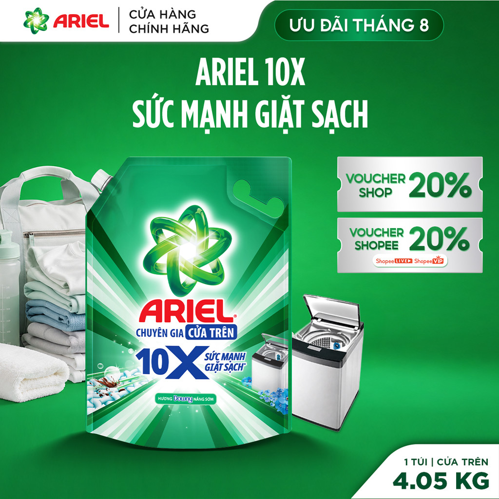 Nước Giặt Cửa Trên ARIEL 10X Giặt Nhanh 4.05KG