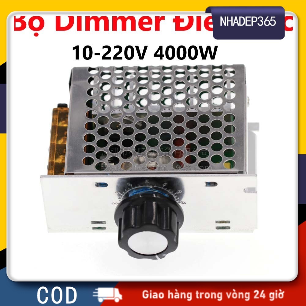 [Hàng Sẵn]Bộ điều chỉnh áp 220V 4000W, thiết kế 2 tụ bảo vệ thyristor, bo mạch chịu nhiệt