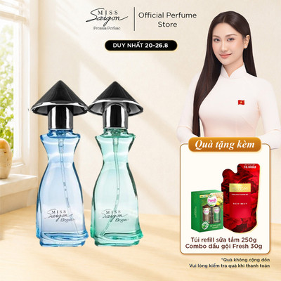 [Vibe Mùa Hè] Combo Nước Hoa Nữ Miss Saigon Elegance Sapphire 15ml & Jade 15ml - Hương Tươi Mát