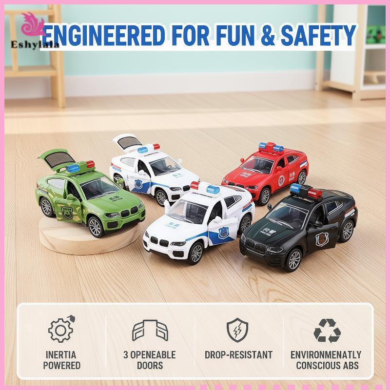 Eshylala Inertia City Police Car Toy Cửa mở chống rơi Quà tặng trẻ em [MỚI]