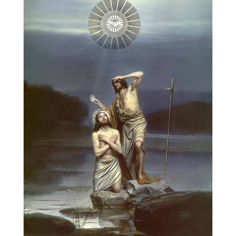 JESUS BAPTISM in hình poster trang trí nội thất