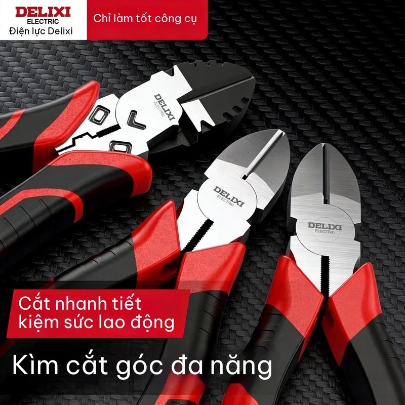 KìM CắT ChéO CôNg NghiệP Delixi Có Thể CắT DâY ThéP, KìM CắT CạNh đA ChứC NăNg SiêU CứNg, KìM UốN Co