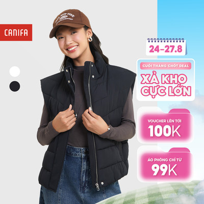 Áo khoác gilet chần bông nữ chống nước siêu nhẹ giữ ấm tốt CANIFA 6OT25W001